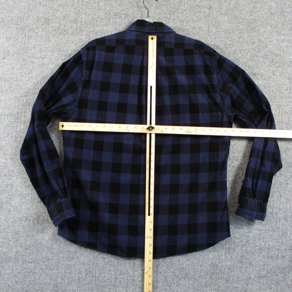 Brooks Brothers Shirt Mens L Blue Black Buffalo Plaid Pinwale Corduroy Regent - Picture 8 of 13